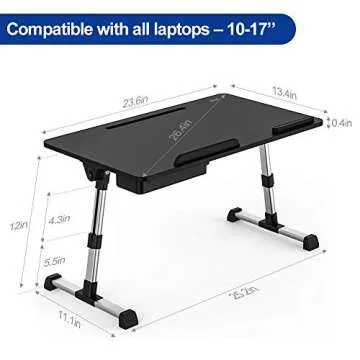 Besign LT06 Adjustable Laptop Table - Portable & Versatile