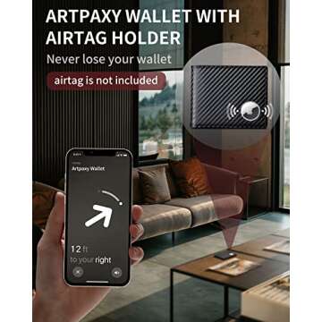 Mens Wallet With AirTag Holder, Bifold Leather RFID Blocking 1 ID Windows 13 Card Holders, Gift Box and Screen Protector Included, AirTag Not Included