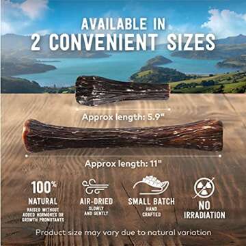 ZIWI Venison Deer Half Shank – 2-in-1 Dog Bone Chew Treat Wrapped in Beef Esophagus - All Natural, Air-Dried