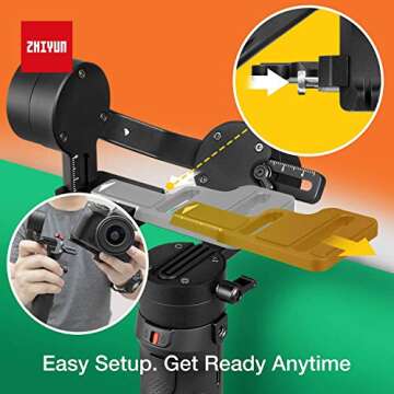 ZHIYUN Crane M2 3-Axis Gimbal Stabilizer for Light Mirrorless Camera,Action Camera,Smartphone,for Sony A6000,A6300,A6500,RX100M,GX85,Gopro Hero 5/6/7,iPhone Xs XR,WiFi/Bluetooth Control,720g Payload