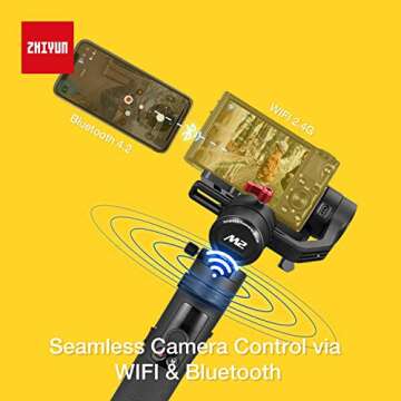 ZHIYUN Crane M2 3-Axis Gimbal Stabilizer for Light Mirrorless Camera,Action Camera,Smartphone,for Sony A6000,A6300,A6500,RX100M,GX85,Gopro Hero 5/6/7,iPhone Xs XR,WiFi/Bluetooth Control,720g Payload