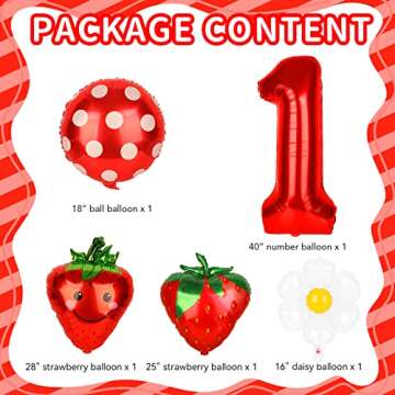 Dripykiaa Berry First Birthday Balloon Set for Girls Party