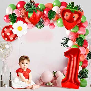 Dripykiaa Berry First Birthday Balloon Set for Girls Party