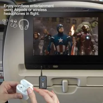 YMOO Bluetooth 5.3 Transmitter Receiver for TV/Airplane, Supports 2 Headphones/Speaker with AptX Ada...