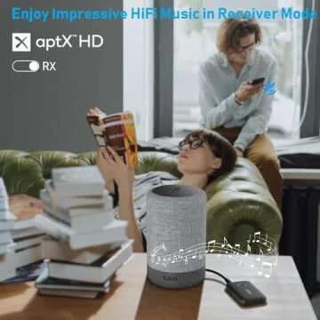 YMOO Bluetooth 5.3 Transmitter Receiver for TV/Airplane, Supports 2 Headphones/Speaker with AptX Adaptive & Low Latency, 3.5mm Jack Aux HiFi Stereo Wireless Audio Adapter for Flight, Travel, Planes