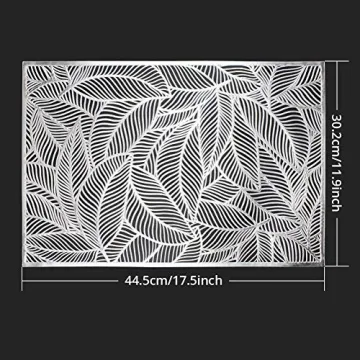 AdasBridal Silver Rectangle Placemats - Elegant Table Decor