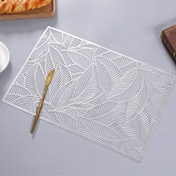AdasBridal Silver Rectangle Placemats - Elegant Table Decor