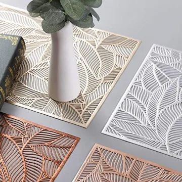 AdasBridal Silver Rectangle Placemats - Elegant Table Decor