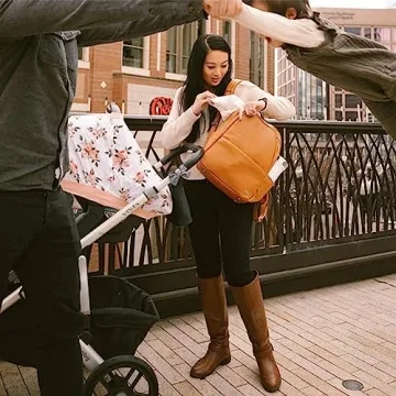 Little Unicorn 100% Cotton Muslin Car Seat Canopy | Super Soft Lightweight Cover with Window | Breathable | Magnetic Closure | Baby and Infant | Machine Washable | Shower Gift (Watercolor Roses)