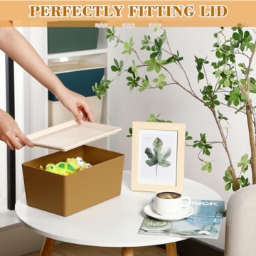 Menkxi Stackable Storage Bins with Lids - 4 Pcs