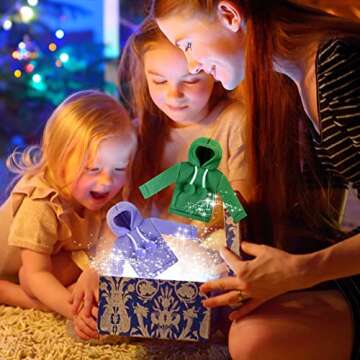 Meooeck 6 Pieces Christmas Elf Accessories Set Including 2 Holiday Elf Doll Clothes Outfit, and 4 Elf Doll Novelty Elf Accessories for Kid (Fishing)