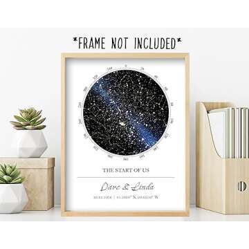Custom Star Map - Personalized Star Map (Multiple Sizes - Unframed Star Prints, Star Constellation Map Wall Art, Great Gift - Special Occasion, Engagement Gift, Wedding Gift, Anniversary Gift)