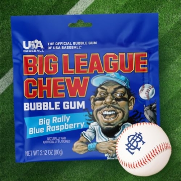 Big League Chew Blue Raspberry Bubble Gum Pack of 12
