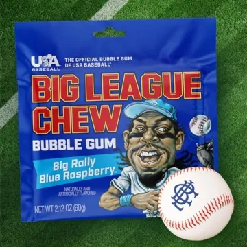 Big League Chew Blue Raspberry Bubble Gum Pack of 12