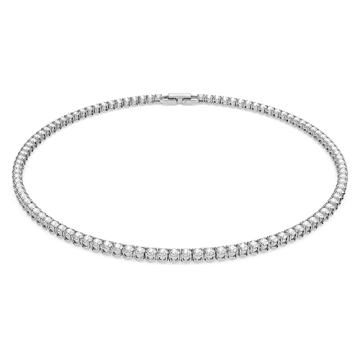 Swarovski Tennis Deluxe All-Around Necklace with Clear Crystals on Rhodium Setting