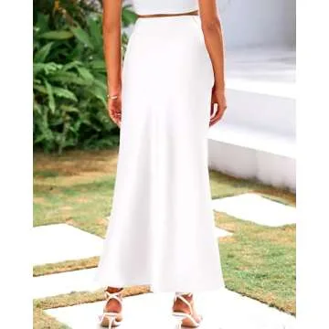 BTFBM Women’s Elegant Satin Maxi Skirt for All Occasions