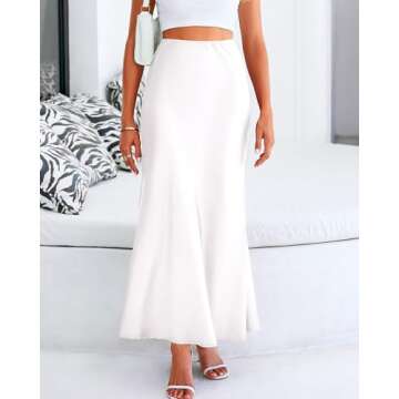 BTFBM Women’s Elegant Satin Maxi Skirt for All Occasions