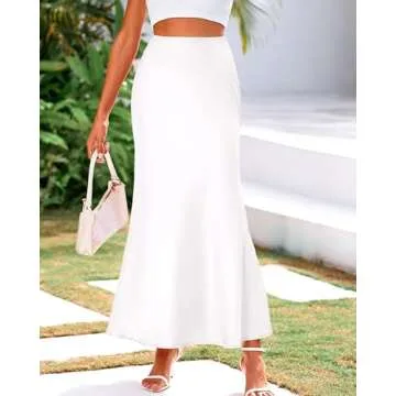 BTFBM Women’s Elegant Satin Maxi Skirt for All Occasions