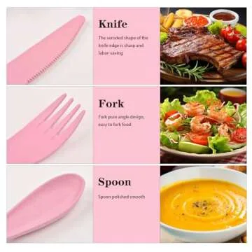 Lnrkai Travel Utensils Set with Case, 4 Sets Wheat Straw Reusable Spoon Knife Forks Tableware, Portable Cutlery Set for Lunch Box Accessories for Adults Kids Travel Picnic Camping or Daily Use