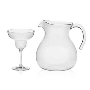 Libbey Indoors Out Break-Resistant Margarita Entertaining Set with 6 Margarita Glasses and Pitcher