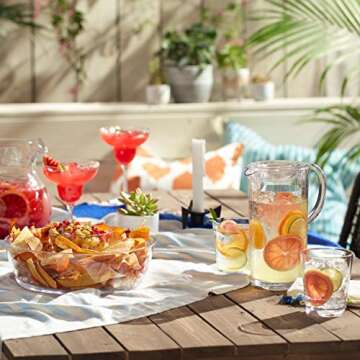 Libbey Indoors Out Break-Resistant Margarita Entertaining Set with 6 Margarita Glasses and Pitcher