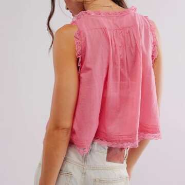 Chic Women Y2K Lace Trim Tank Top for Any Occasion