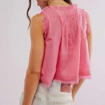 Chic Women Y2K Lace Trim Tank Top for Any Occasion