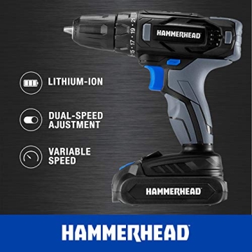 Hammerhead 20V 2-Speed Cordless Drill Driver Kit