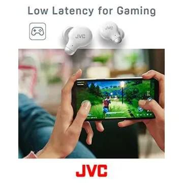 JVC Marshmallow Active Noise Canceling True Wireless Earbuds Headphones, Long Battery Life (up to 28 Hours), Sound with Neodymium Driver, Including Memory Foam Earpieces - HAA25TW White, Compact