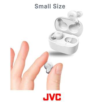 JVC Marshmallow Active Noise Canceling True Wireless Earbuds Headphones, Long Battery Life (up to 28 Hours), Sound with Neodymium Driver, Including Memory Foam Earpieces - HAA25TW White, Compact
