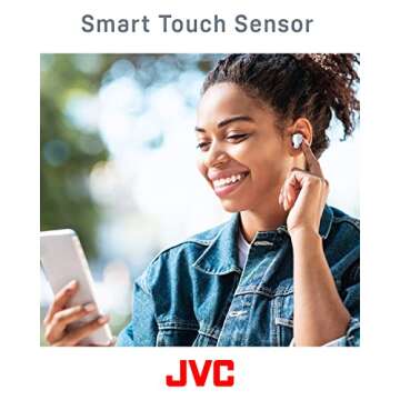JVC Marshmallow Active Noise Canceling True Wireless Earbuds Headphones, Long Battery Life (up to 28 Hours), Sound with Neodymium Driver, Including Memory Foam Earpieces - HAA25TW White, Compact