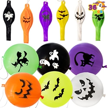 JOYIN 36 Pieces Halloween Punch Balloons for Halloween Punching Balloon Party Favor Supplies Decorat...