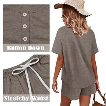 WIHOLL Lounge Sets for Women Comfy Two-Piece Outfit