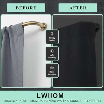 Lwiiom Antique Bronze Curtain Rod - Adjustable & Durable