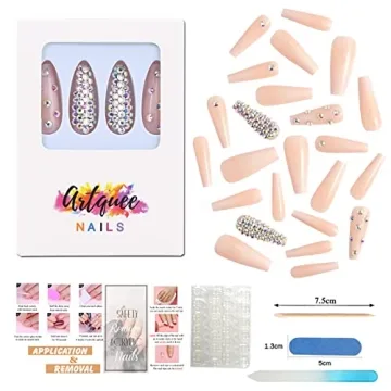 Artquee French Nude White Ballerina Press-On Nails Elegant Style
