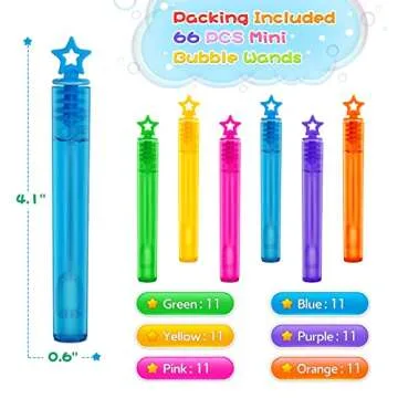 66 Pcs Mini Bubble Wands for Parties - Vibrant Fun