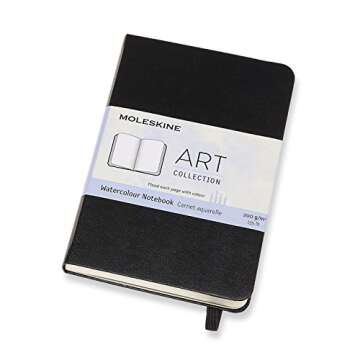 Moleskine Art Collection Watercolor Notebook, Hardcover, Pocket-Size, Black, ARTMM805