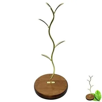 PROFECTUS Mug Holder, 16-inch Wooden Base Mug Holder Stand,Tea Cup Storage Rack Countertop,Suitable for Decoration of Cafe and Kitchen Accessories