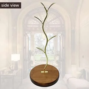 PROFECTUS Mug Holder, 16-inch Wooden Base Mug Holder Stand,Tea Cup Storage Rack Countertop,Suitable for Decoration of Cafe and Kitchen Accessories