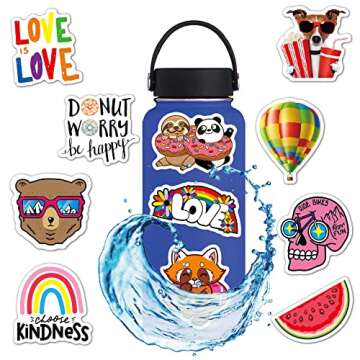 EVIESKENT Aesthetic Vsco Stickers, 100PCS Vinyl Waterproof Stickers for Water Bottles Laptop Skatebo...