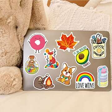 EVIESKENT Aesthetic Vsco Stickers, 100PCS Vinyl Waterproof Stickers for Water Bottles Laptop Skateboard Computer Phone,Cute Stickers Pack for Kids Teens Girls