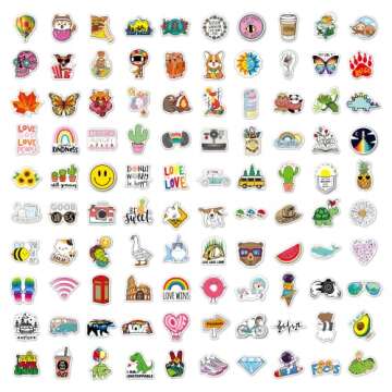 EVIESKENT Aesthetic Vsco Stickers, 100PCS Vinyl Waterproof Stickers for Water Bottles Laptop Skateboard Computer Phone,Cute Stickers Pack for Kids Teens Girls
