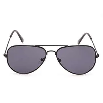 Creamily Kids Aviator Sunglasses For Boys Girls Children Toddler Age 2-9 Kids Sunglasses Polarized UV Protection (Black/Smoke)