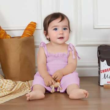 VISGOGO Infant Baby Toddler Girls Summer Clothes Solid Color Sleeveless Camisole Linen Short Set Baby Summer Outfits (Purple, 2-3 Years)