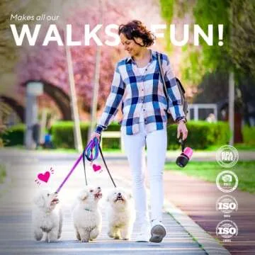 lesotc Portable Dog Water Bottle, Dog Travel Water Bottle, Leak Proof Dog Water Bowl Dispenser, Coll...