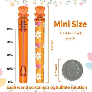 80PCS Easter Bubble Wands for Kids Easter Party Favors, Mini Easter Bubble Wands for Easter Basket Stuffers, Classroom Prizes Supplies, Goodies Bag Fillers, Easter Party Favors,8 Designs