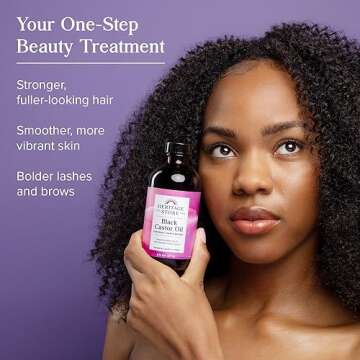 HERITAGE STORE Black Castor Oil Nourishing Hair Treatment - Deep Hydration for Hair Care, Skin Care,...