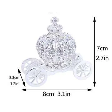 YU FENG Hand Painted Trinket Box Jewelry Holder with Elegant Crystals Collectible Figurine & Decorat...