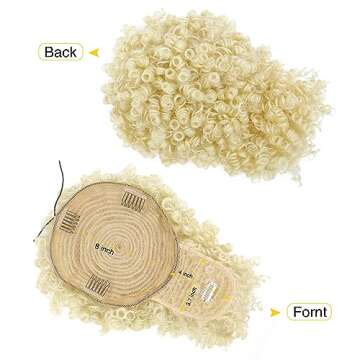 ENTRANCED STYLES Drawstring Ponytail with Bangs Afro Puff Ponytail Extensions for Women Short Curly Puff Ponytail with Bangs Clip in Wrap Updo Hairpiece for Women (613#) 12 Inch
