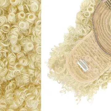 ENTRANCED STYLES Drawstring Ponytail with Bangs Afro Puff Ponytail Extensions for Women Short Curly Puff Ponytail with Bangs Clip in Wrap Updo Hairpiece for Women (613#) 12 Inch